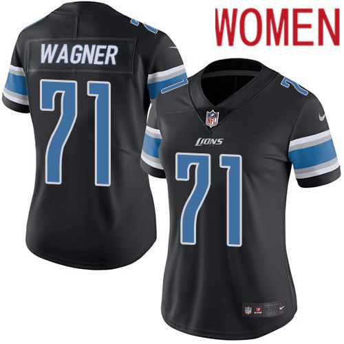 Women Detroit Lions #71 Ricky Wagner Nike Black Vapor Limited NFL Jersey->women nfl jersey->Women Jersey